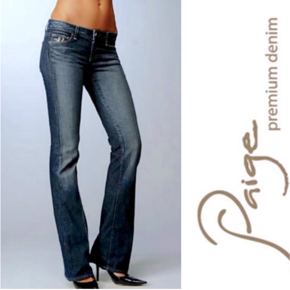 Paige Bootcut Flare Benedict Canyon Classic Mid Rise Light Medium Wash Womens 28